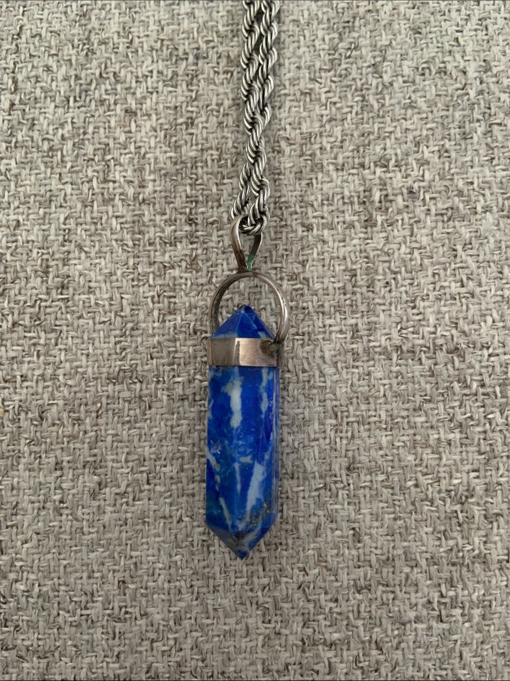 Blue Lapis Point Healing Stone Necklace - Men/Women Jewelry